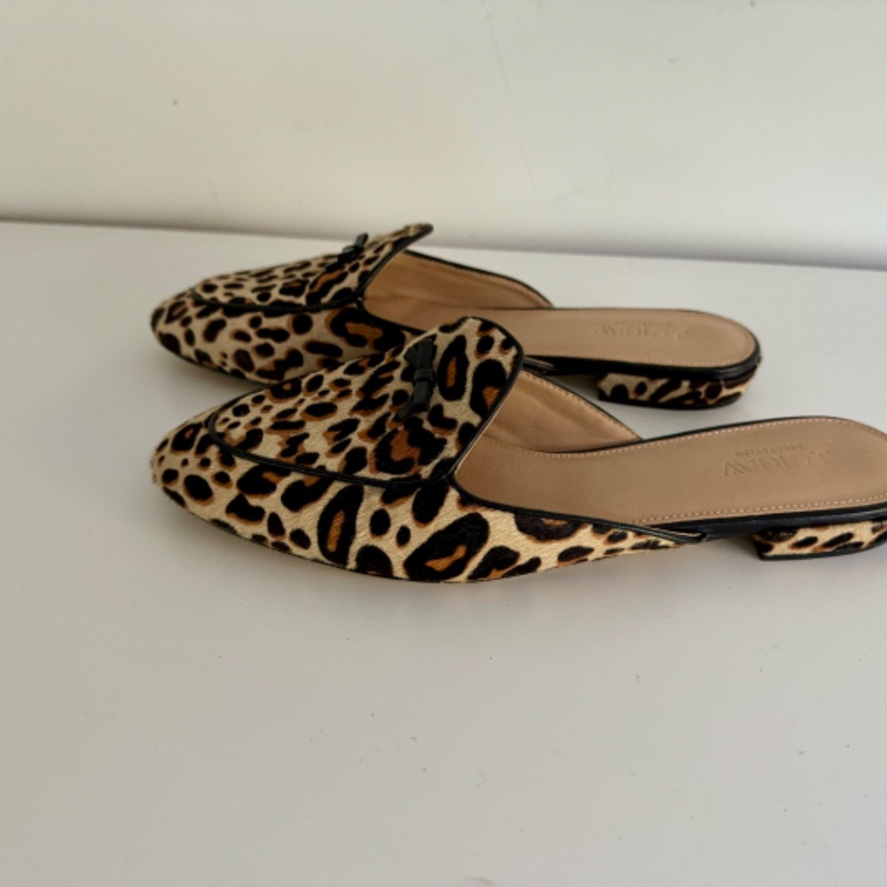 J. Crew Collection Piped Leopard Loafer Mules - Picture 4 of 5